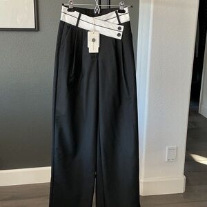 Commense Black and White Wide Leg Pants NWT XS